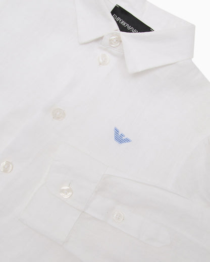 Armani Junior LS Linen Button Up Shirt