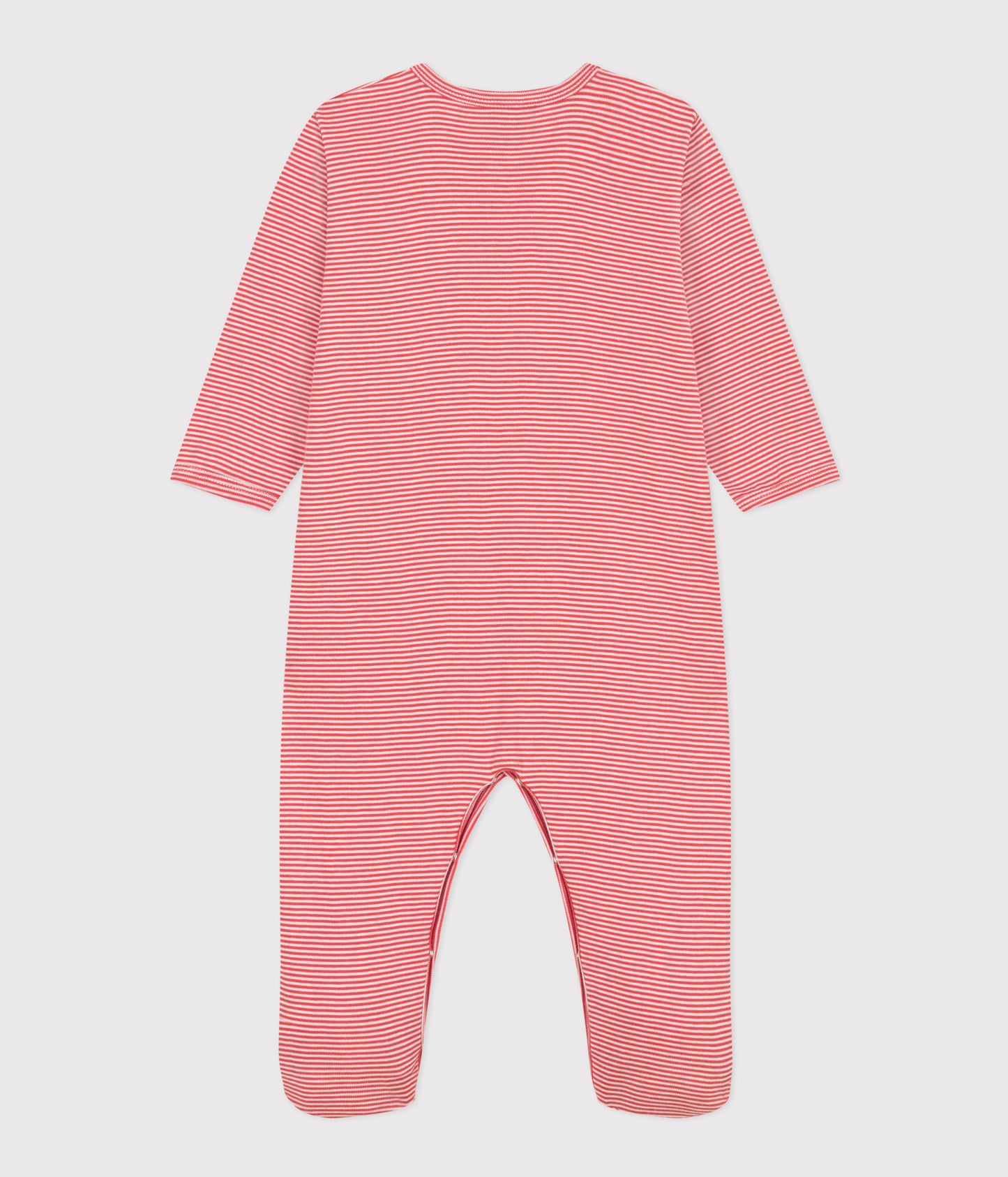 Petit Bateau Baby Girl Front Snap Striped Footie