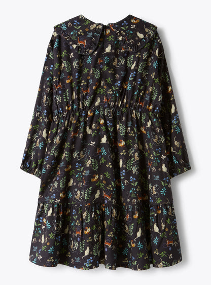 Il Gufo LS Floral Feline Dress