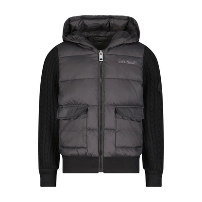 Scotch Bonnet Cable Knit Sleeve Light Jacket w/ Hood