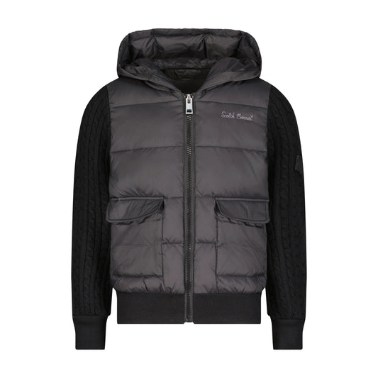 Scotch Bonnet Cable Knit Sleeve Light Jacket w/ Hood