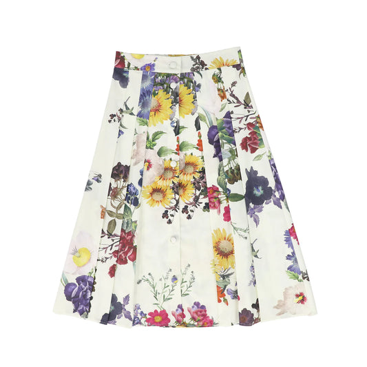 Christina Rohde Spring Pleated Floral Skirt