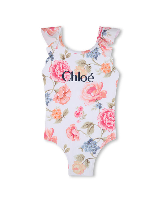 Chloe Floral Print Logo Swimsuit