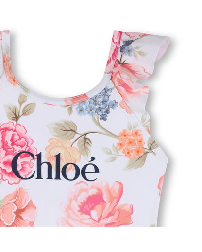 Chloe Floral Print Logo Swimsuit