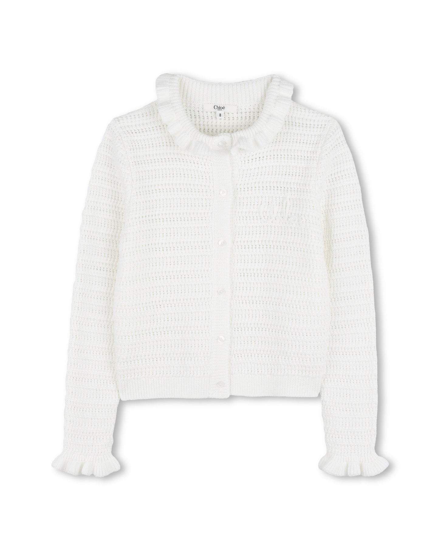 Chloe Crotchet Knit Logo Cardigan