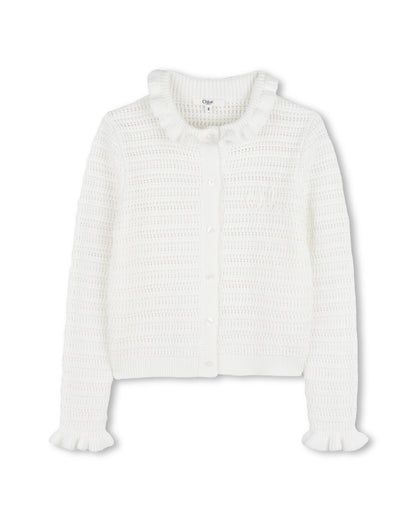 Chloe Crotchet Knit Logo Cardigan