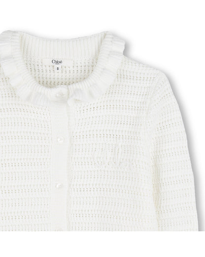Chloe Crotchet Knit Logo Cardigan