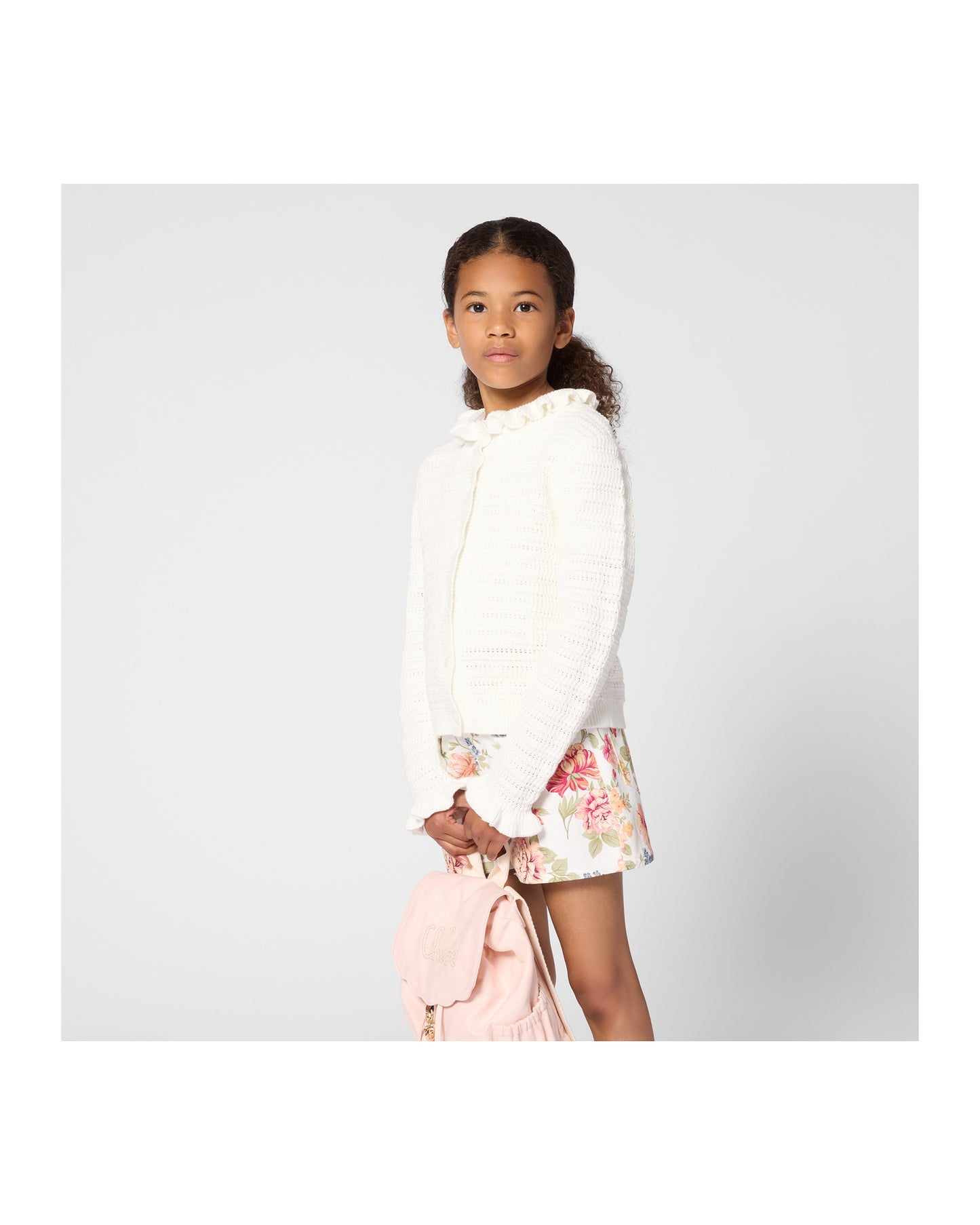 Chloe Crotchet Knit Logo Cardigan
