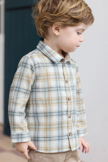 Tartine Boy's LS Plaid Button Up Shirt
