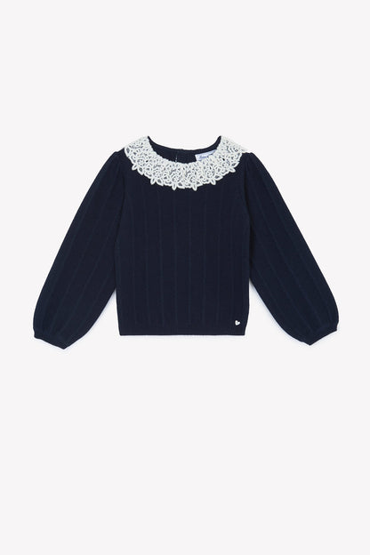 Tartine Embro Collar LS Sweater