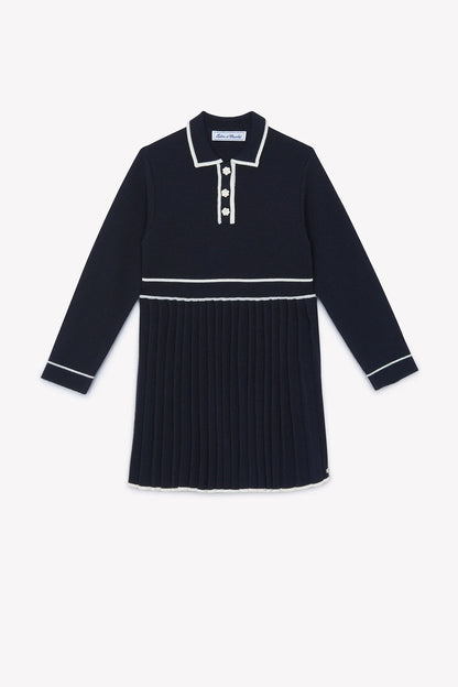 Tartine LS Knit Pleated Polo Dress