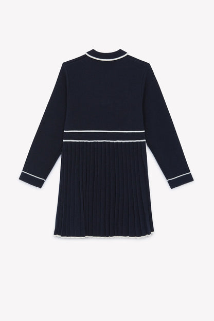 Tartine LS Knit Pleated Polo Dress
