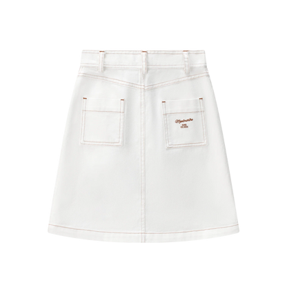 Coco Blanc Denim Button Up Skirt