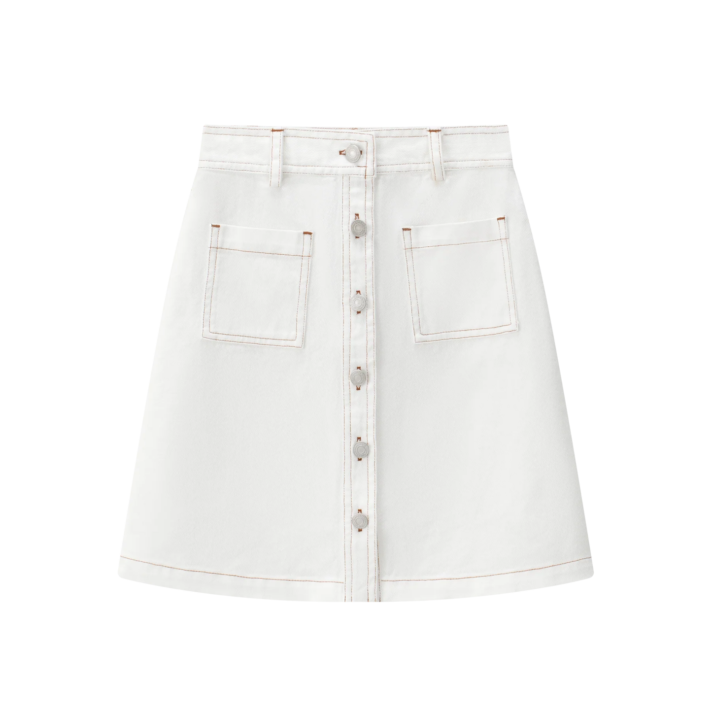Coco Blanc Denim Button Up Skirt