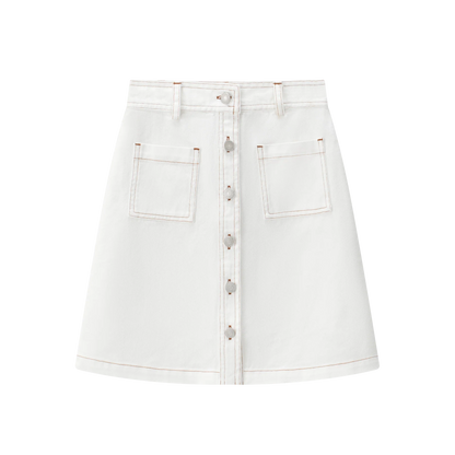 Coco Blanc Denim Button Up Skirt