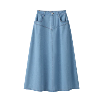 Coco Blanc Denim Drop Seam Skirt