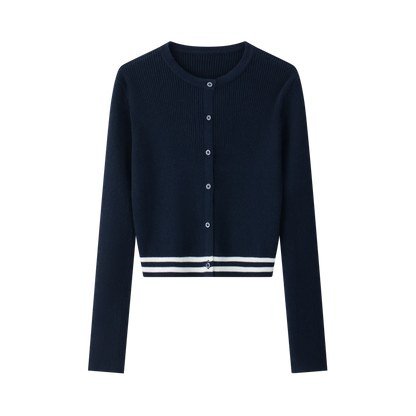 Coco Blanc Stripe Cuff Cardigan
