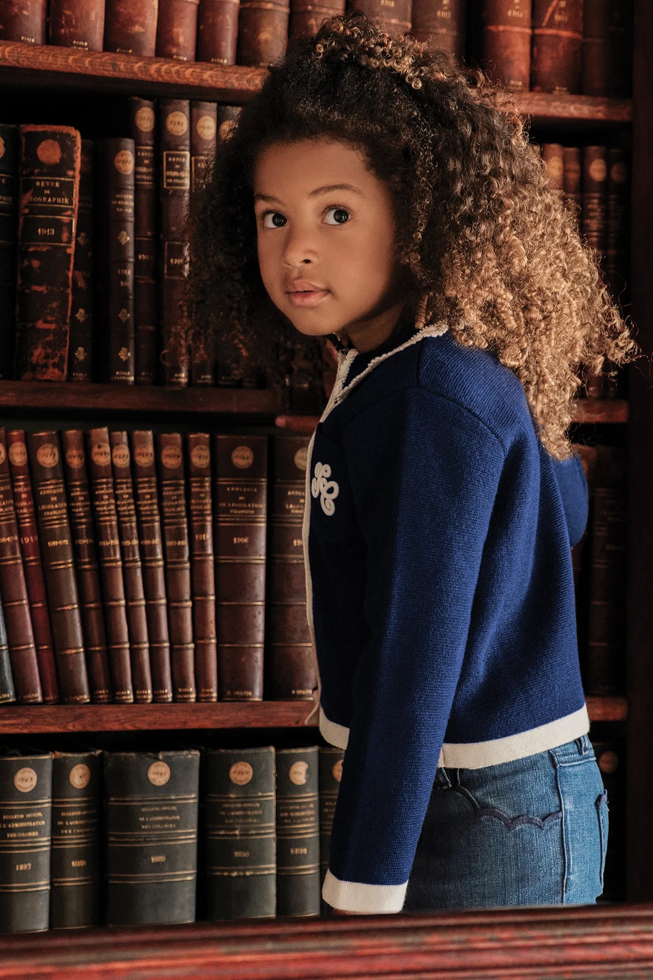Tartine Embro Collar Logo Cardigan