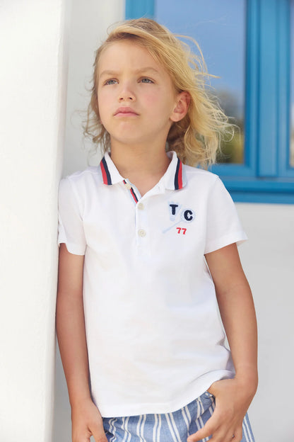 Tartine Trim Collar Logo Polo Shirt