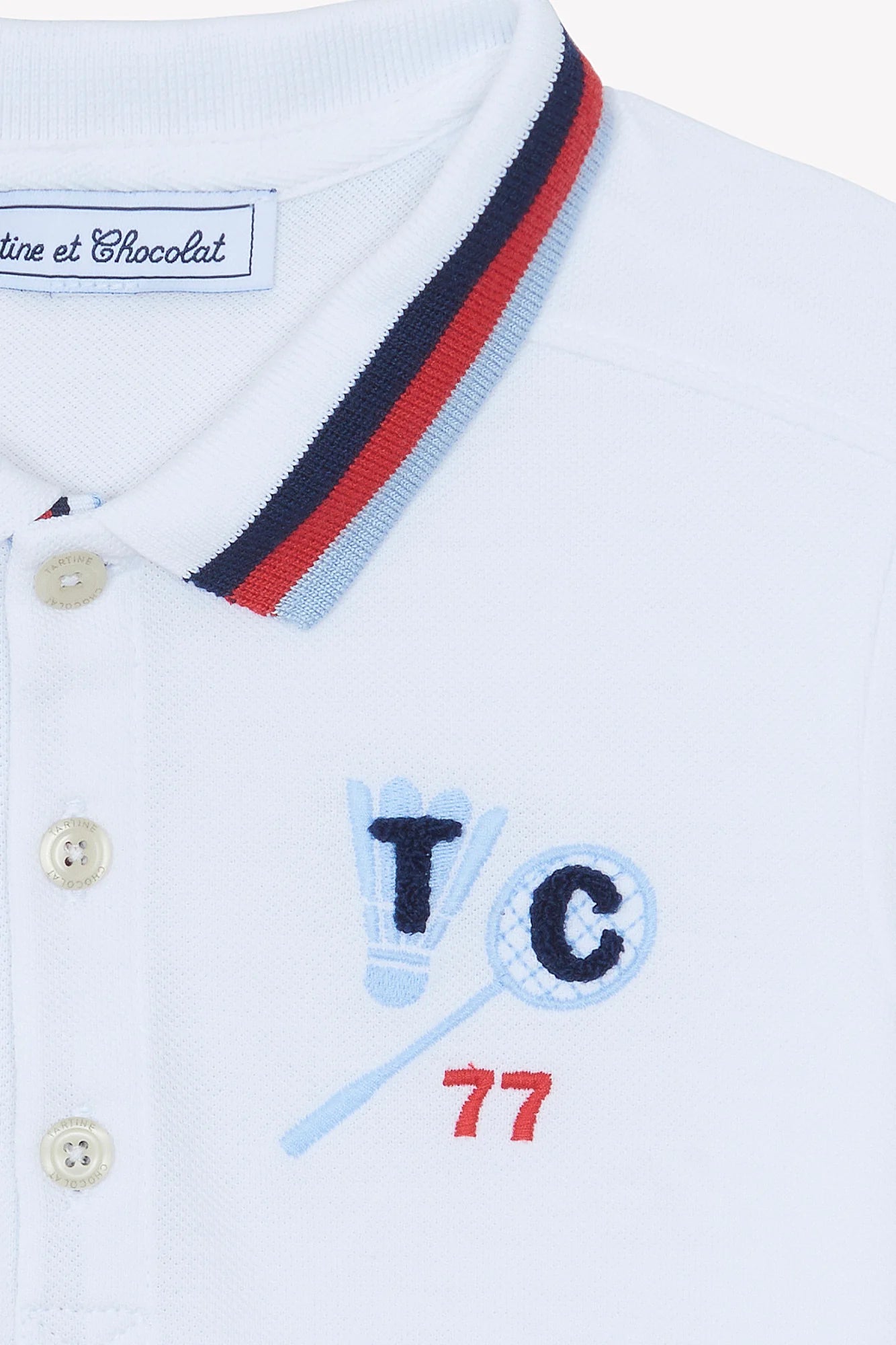 Tartine Trim Collar Logo Polo Shirt