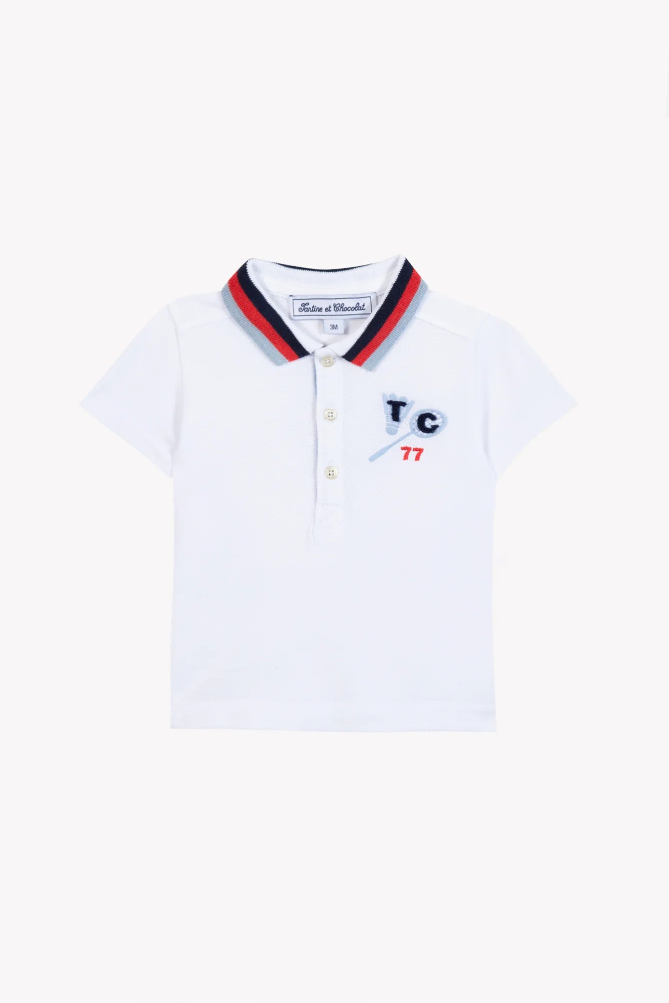 Tartine Boy's Trim Collar Logo Polo Shirt