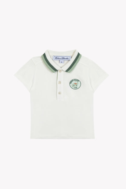 Tartine Boy's Trim Collar Logo Polo Shirt