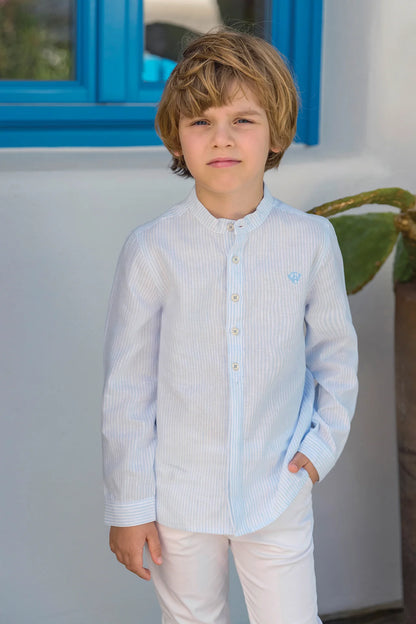 Tartine LS Striped Mandarin Button Up