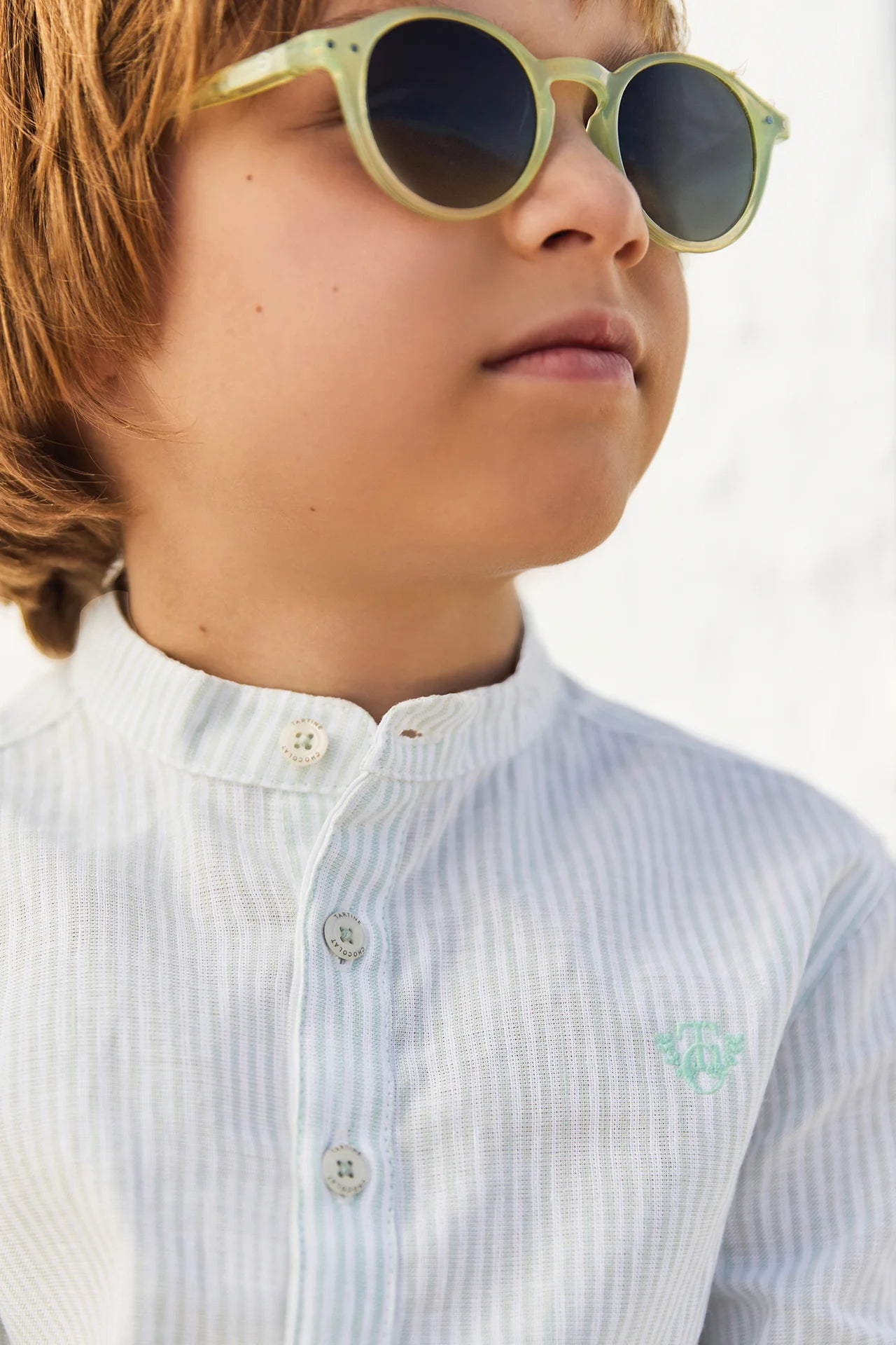 Tartine LS Striped Mandarin Button Up