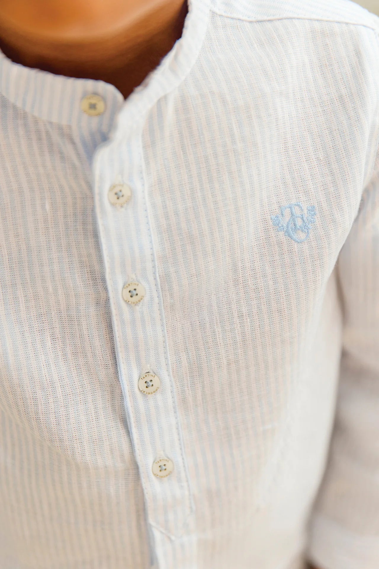 Tartine Boy's LS Striped Mandarin Button Up