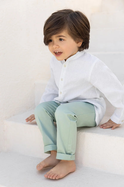 Tartine Boy's LS Striped Mandarin Button Up