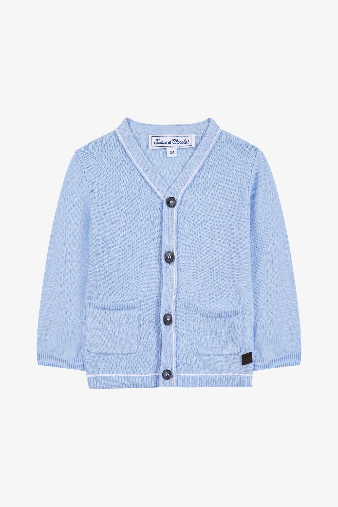 Tartine Boy's Border Outline Cardigan
