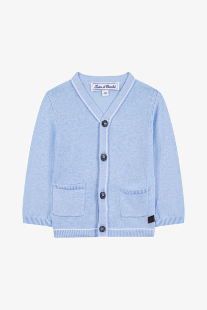Tartine Boy's Border Outline Cardigan