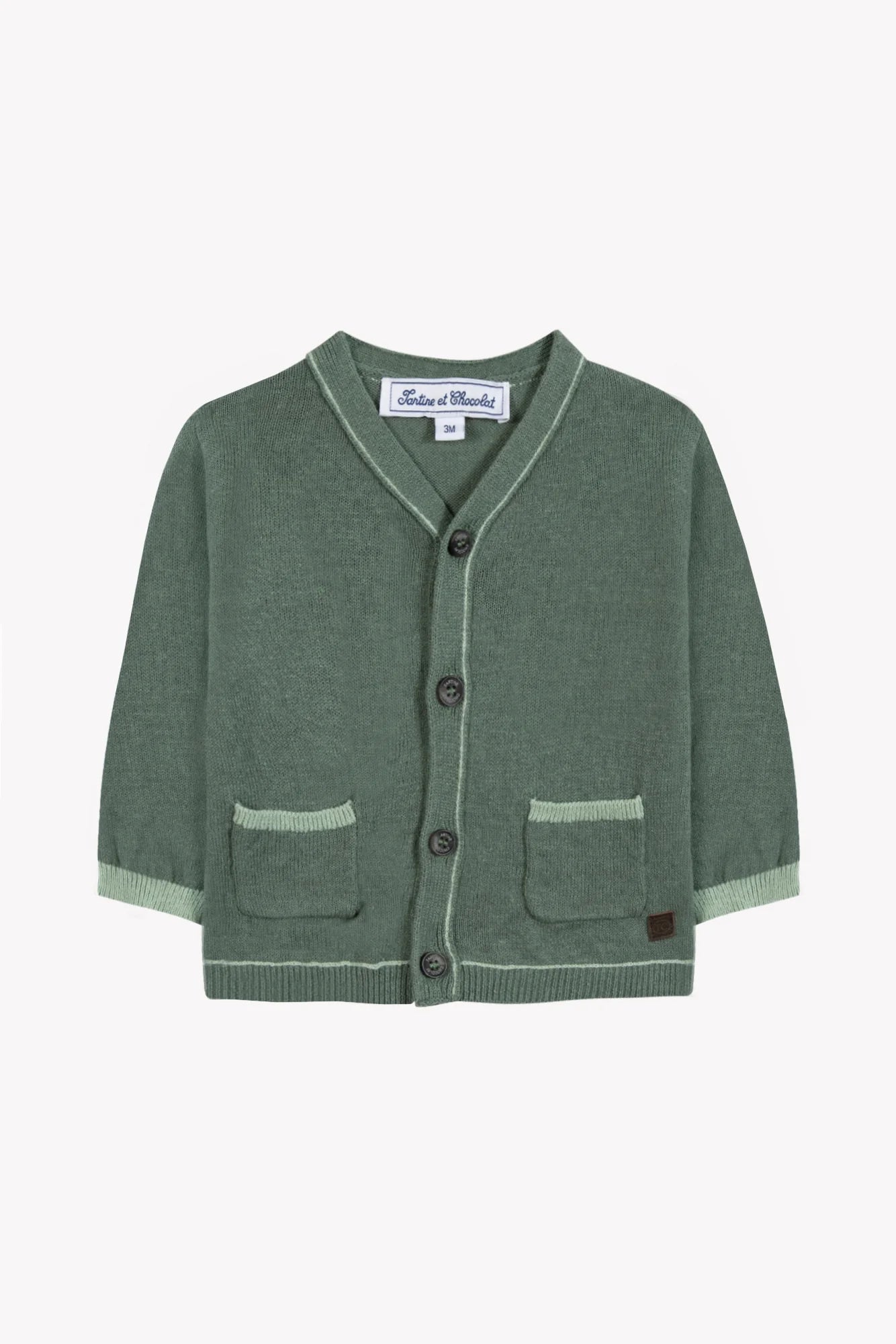 Tartine Boy's Border Outline Cardigan