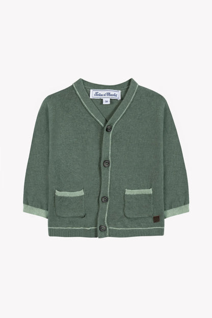 Tartine Boy's Border Outline Cardigan