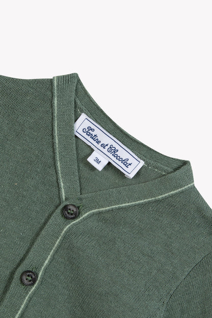 Tartine Boy's Border Outline Cardigan