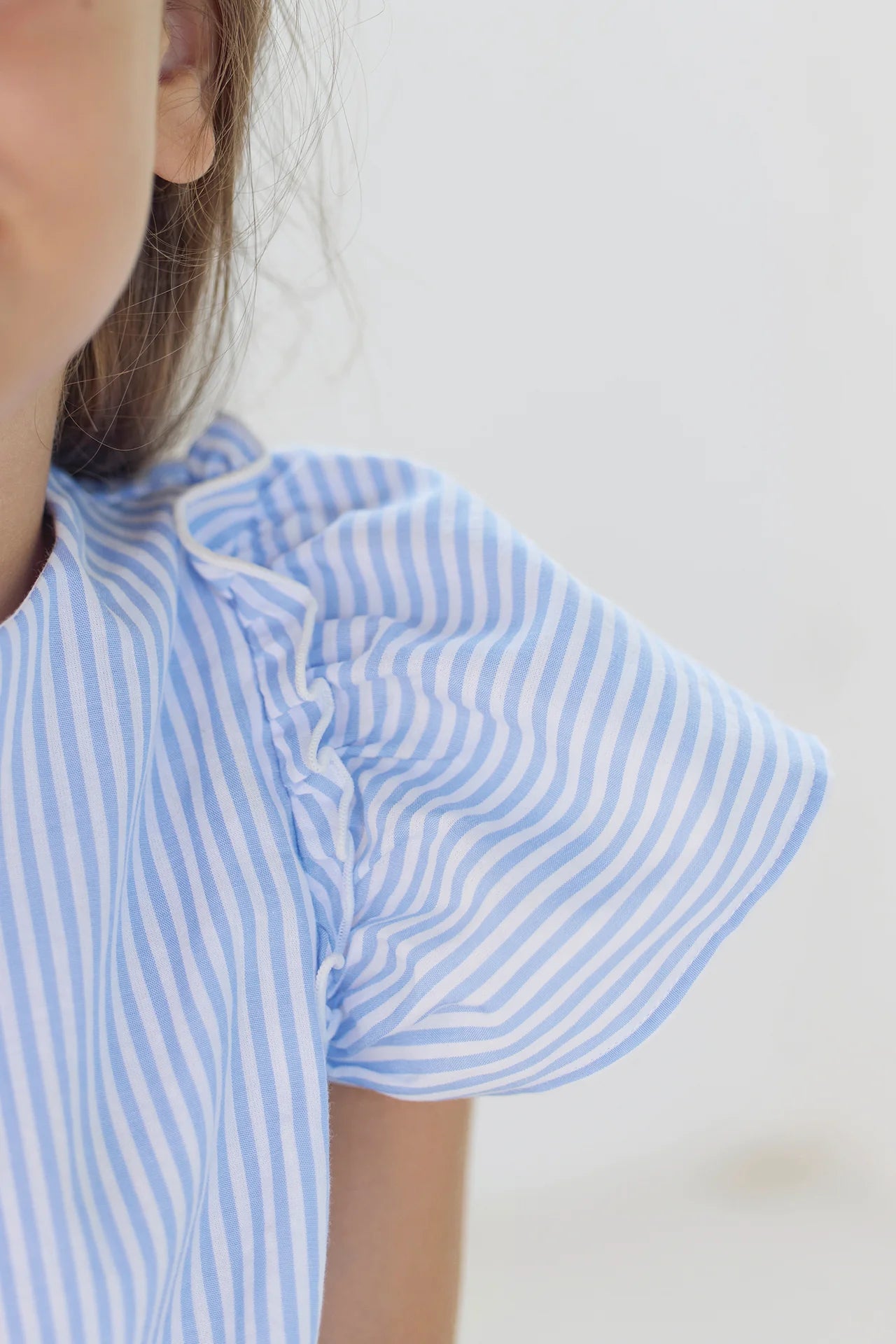 Tartine Flutter Sleeve Striped Dress