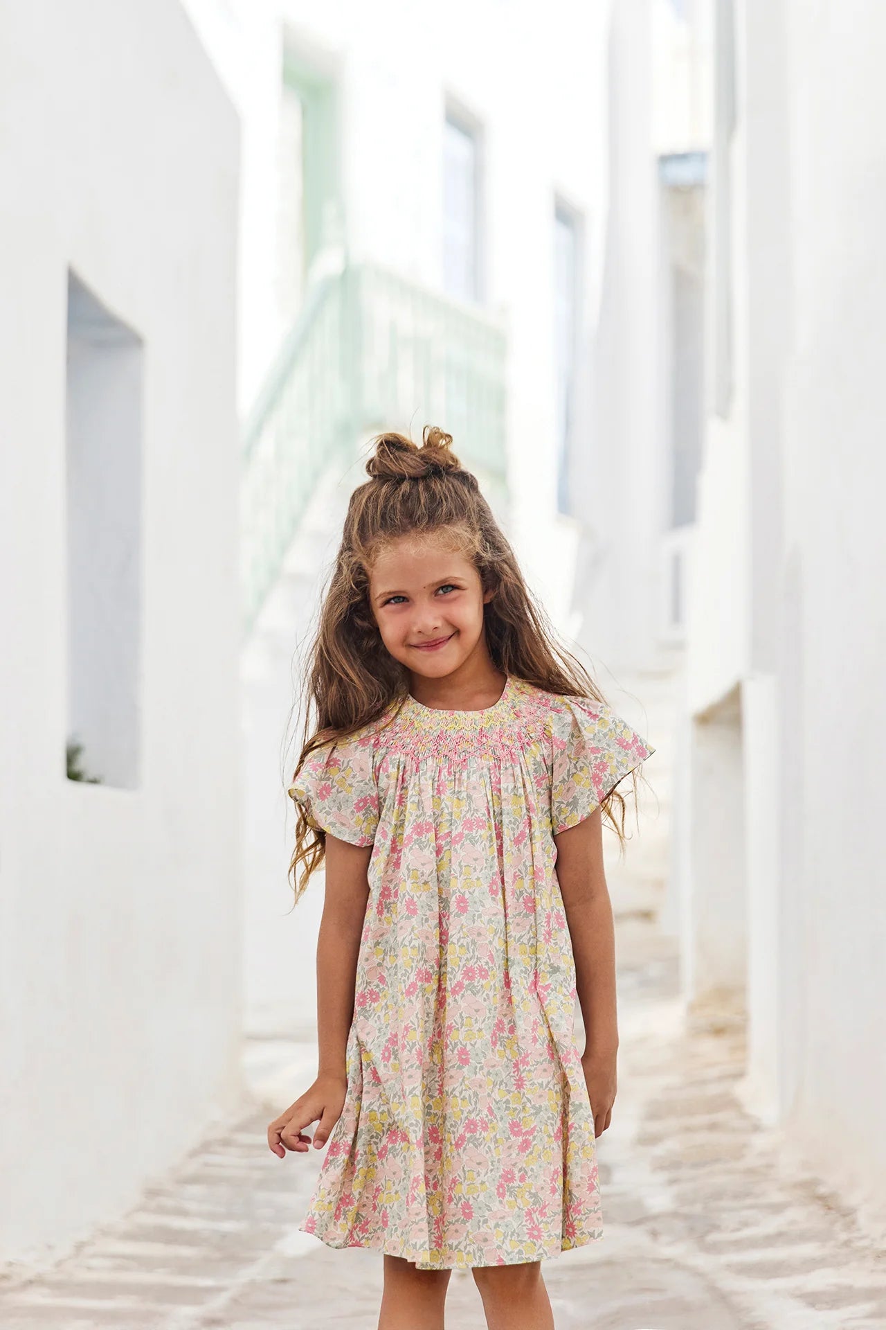 Tartine Shirred Detail Flutter Sleeve Dress