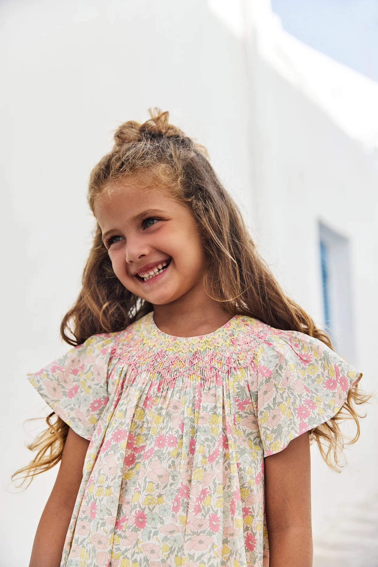 Tartine Shirred Detail Flutter Sleeve Dress