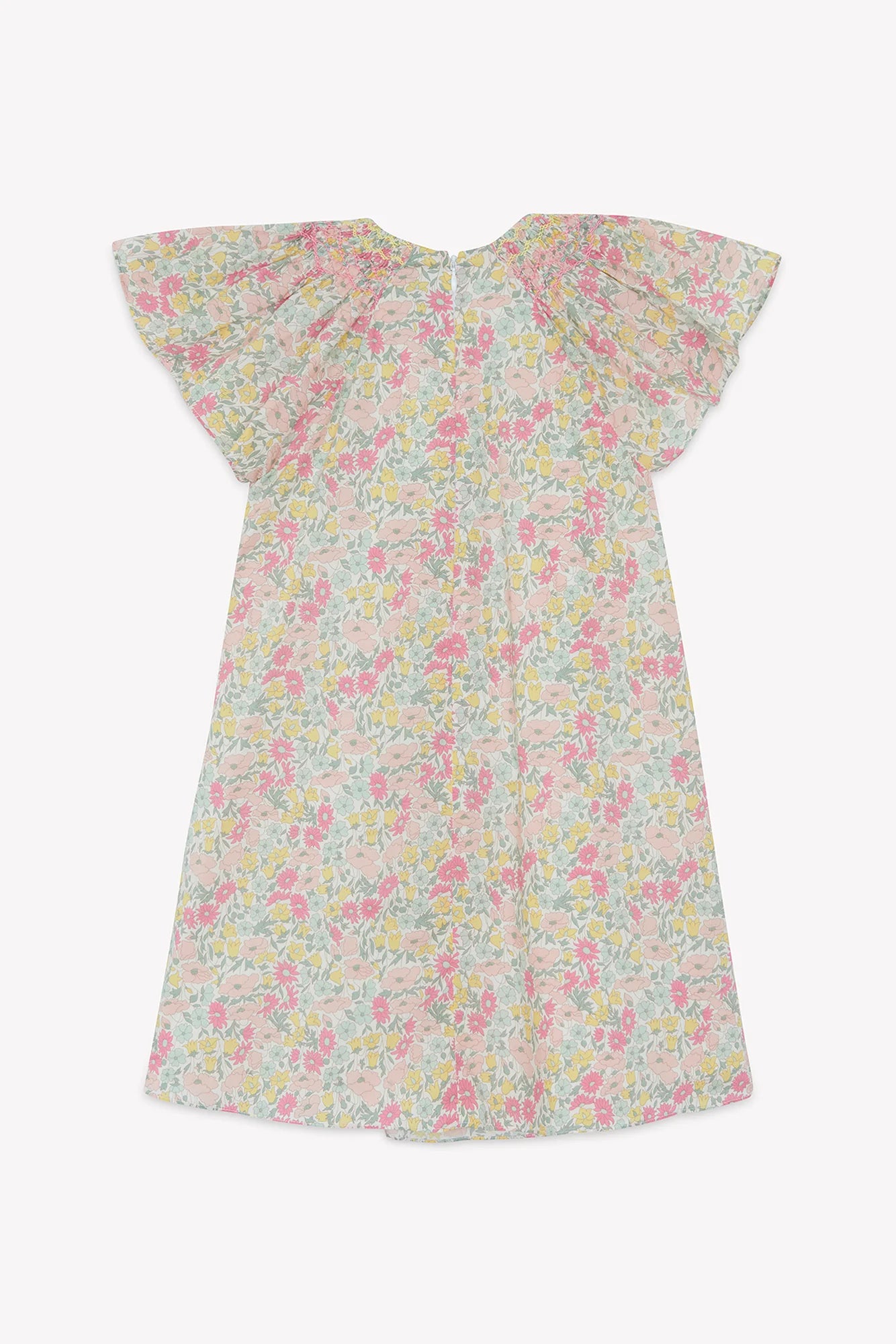 Tartine Shirred Detail Flutter Sleeve Dress