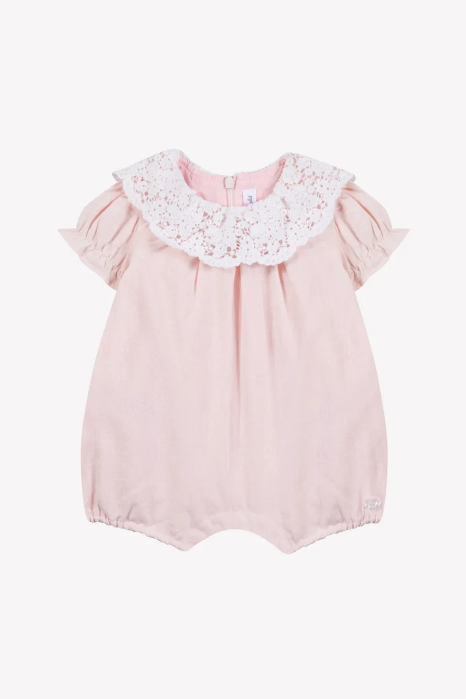 Tartine Embroidered Collar Linen Romper