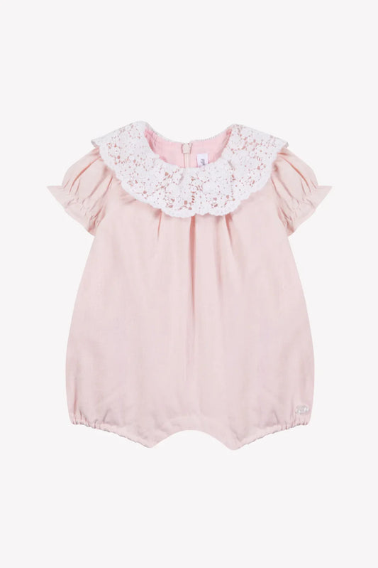 Tartine Embroidered Collar Linen Romper