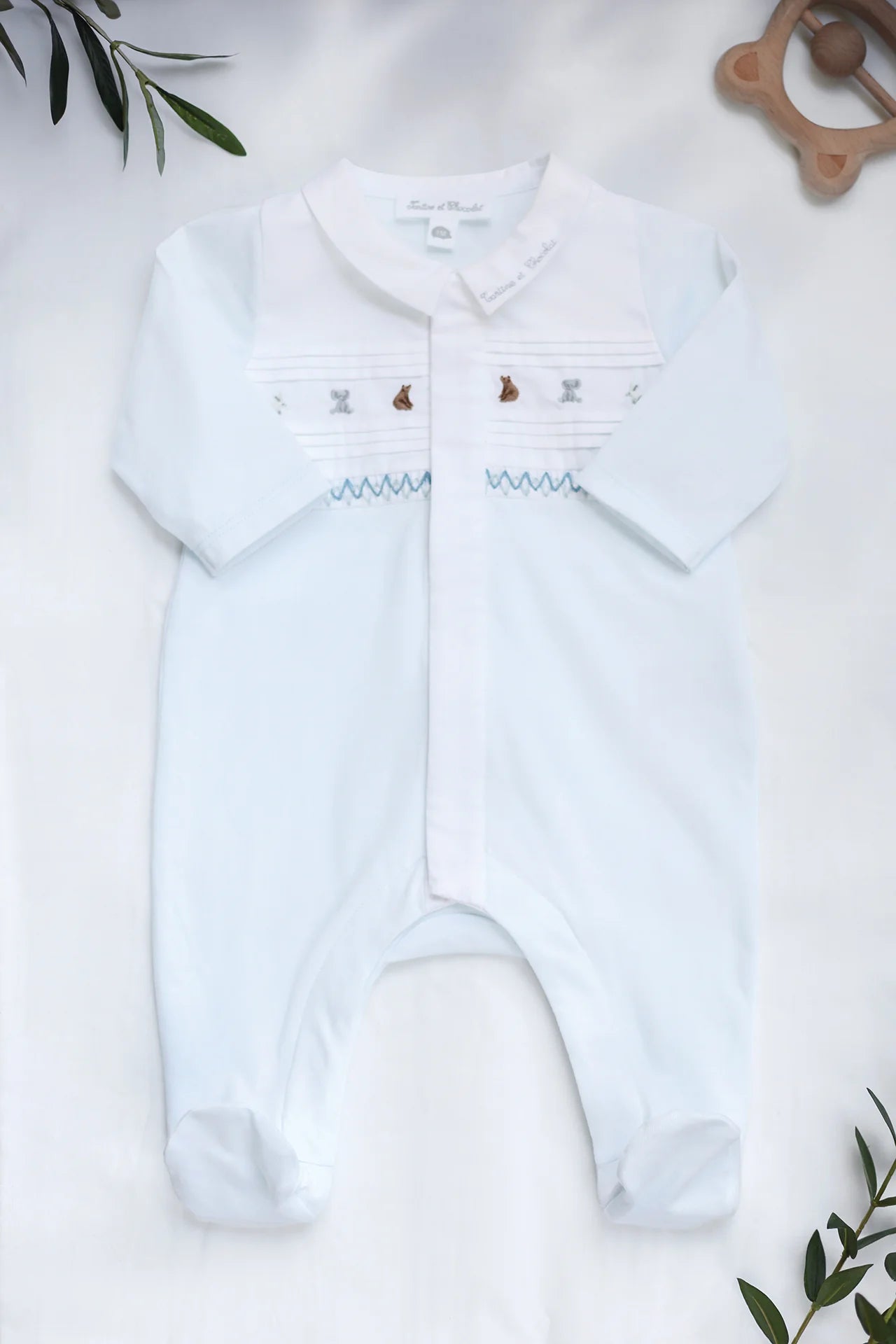 Tartine Embro Collar Cotton Footie