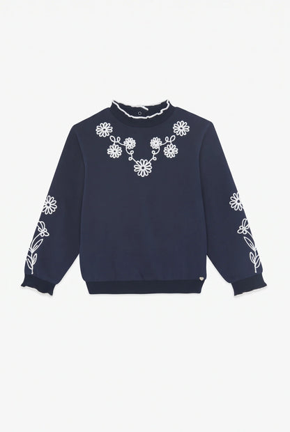 Tartine LS Flower Embroidery Sweatshirt