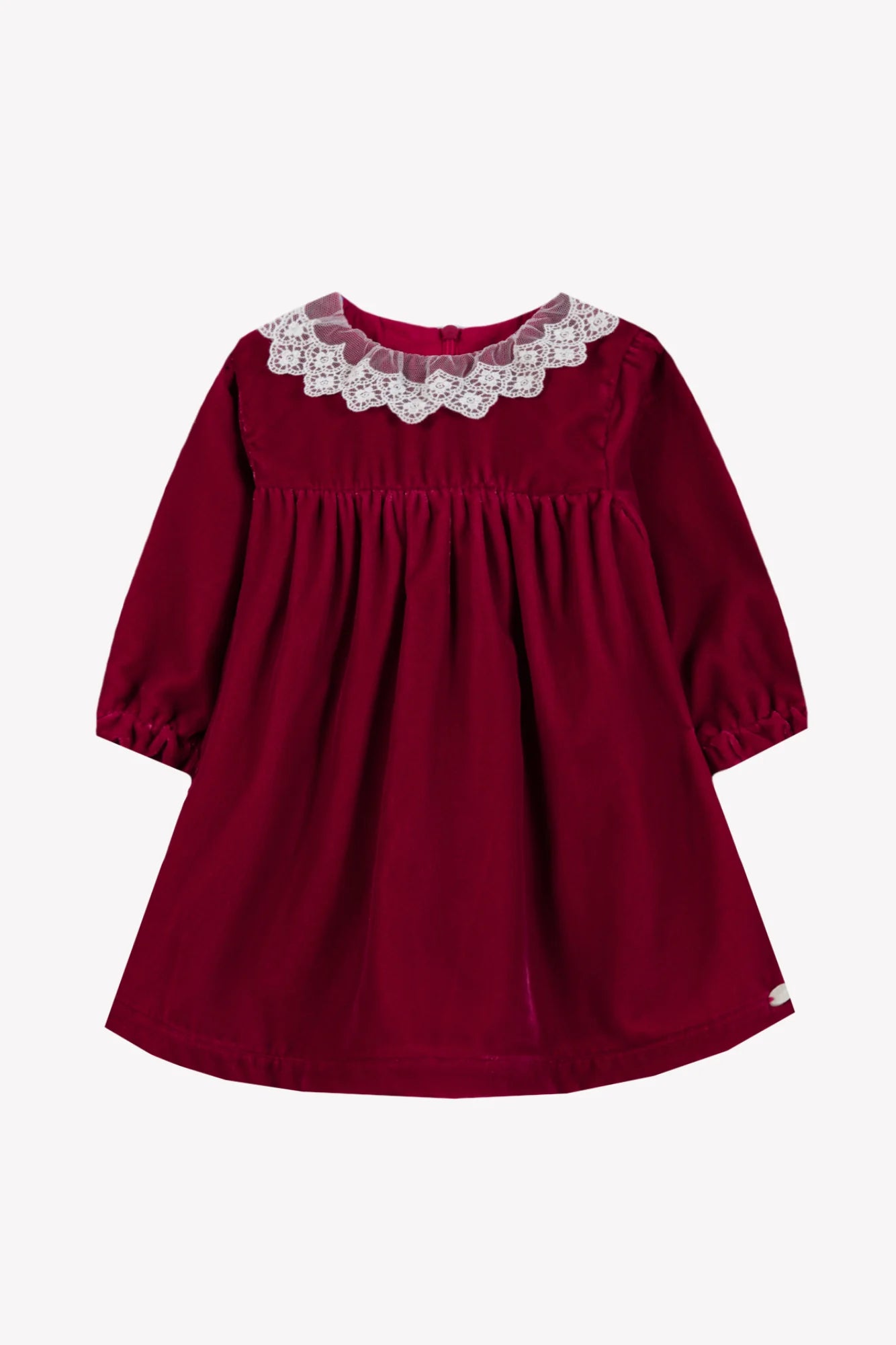 Tartine LS Lace Collar Velvet Dress