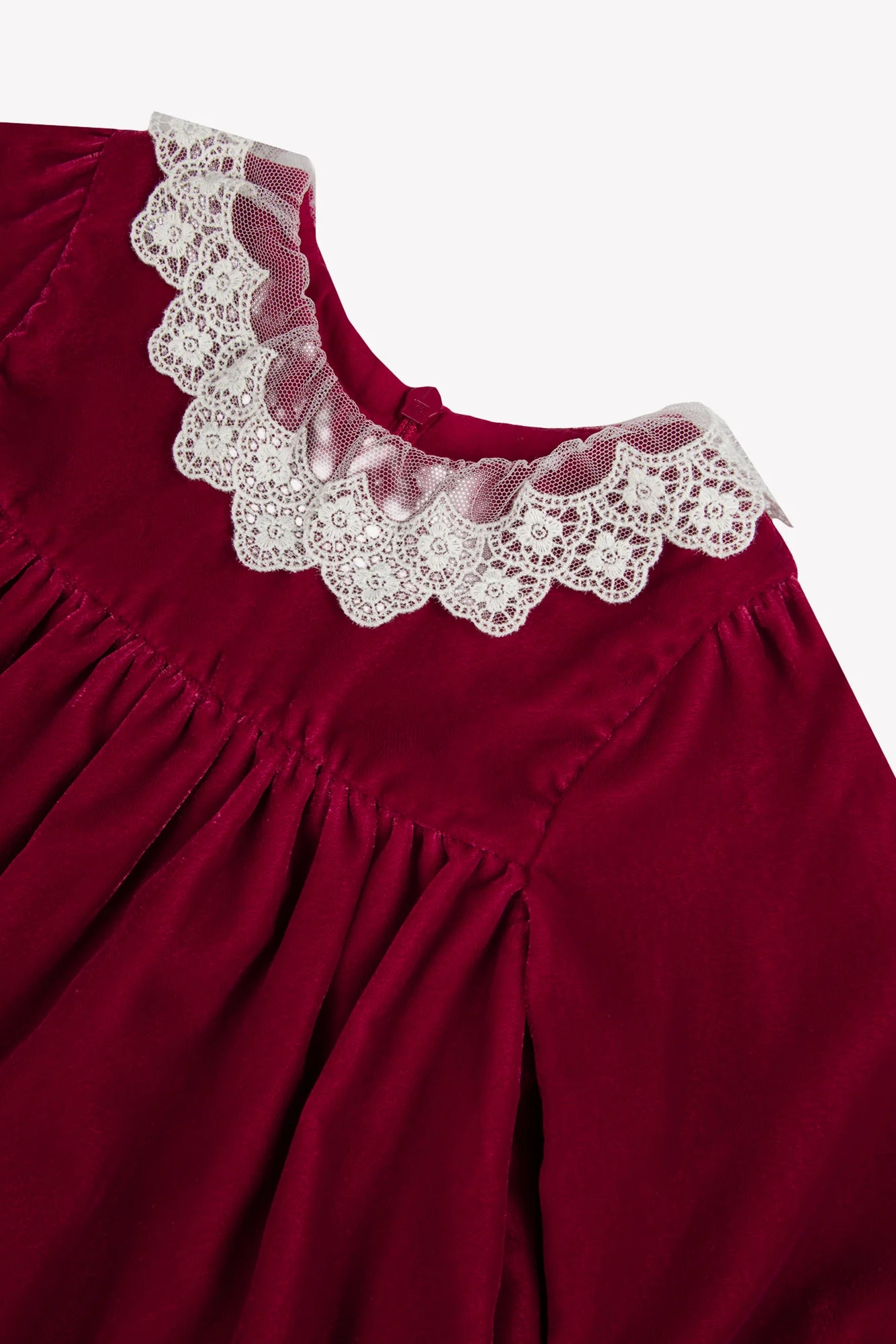 Tartine LS Lace Collar Velvet Dress