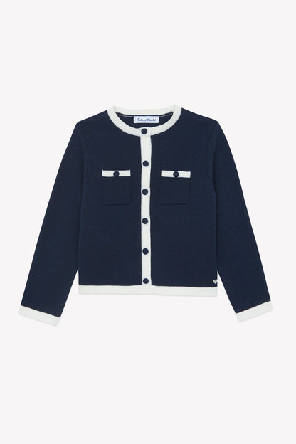 Tartine Knit Embro Button Cardigan