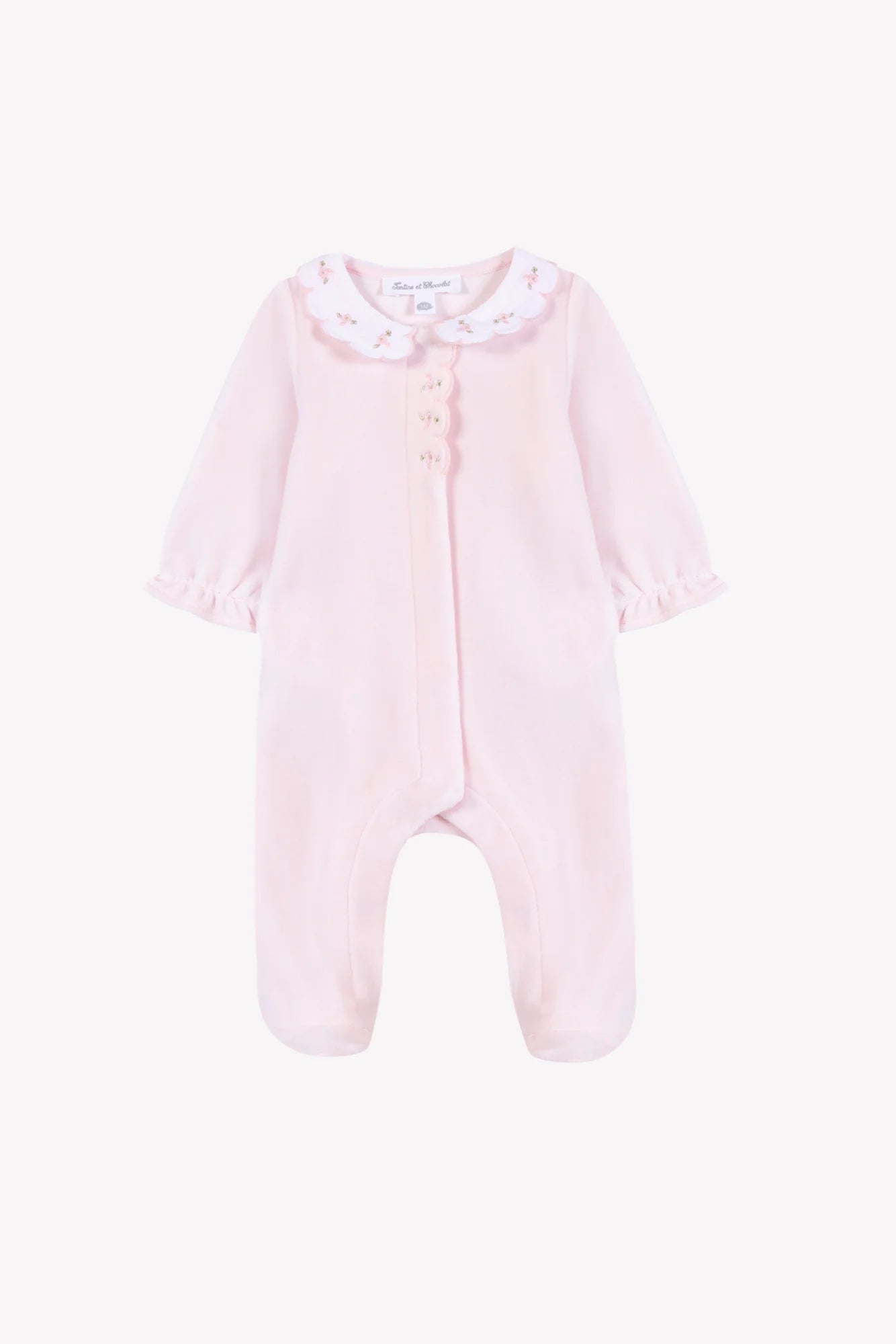 Tartine Embro Collar Velour Footie
