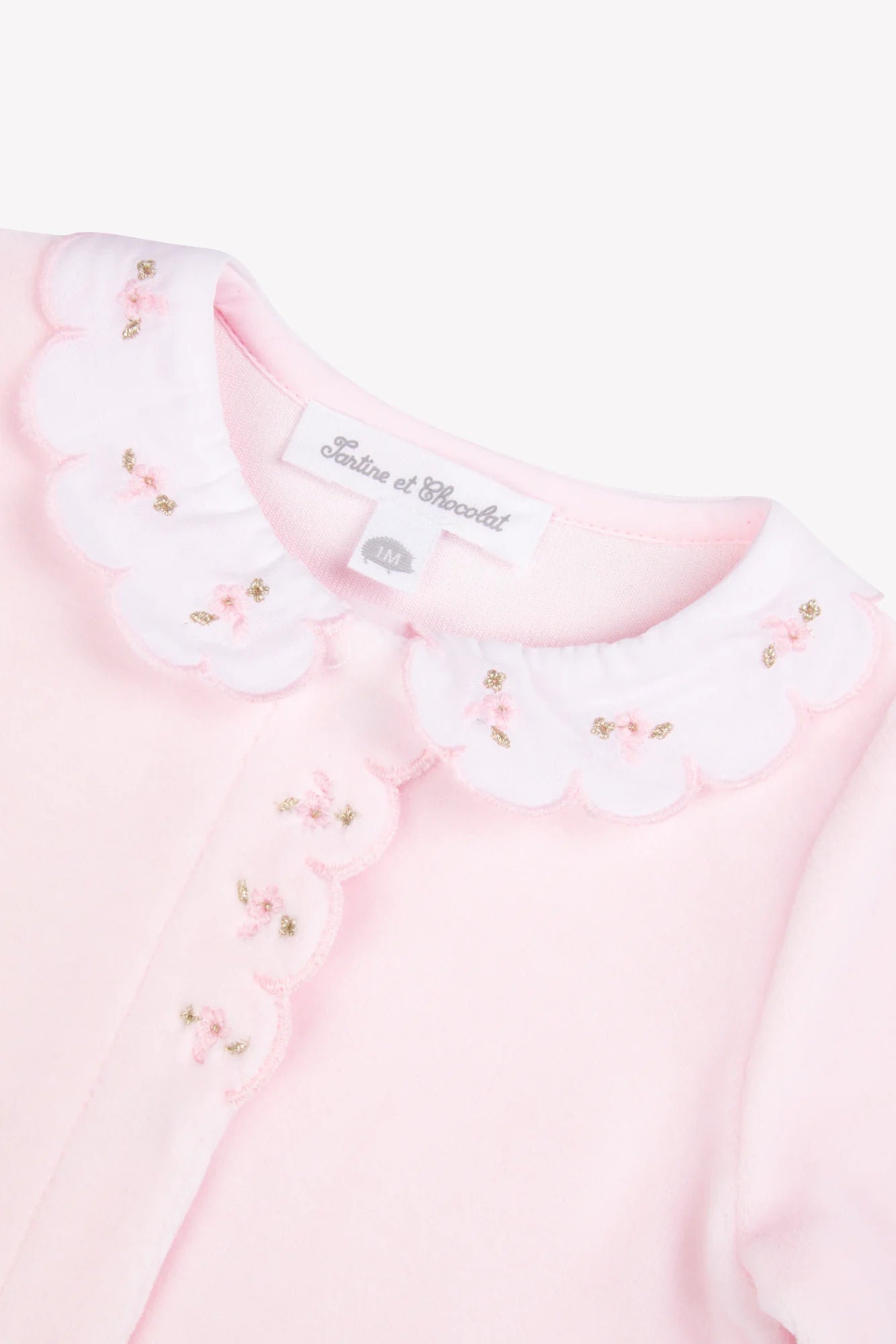 Tartine Embro Collar Velour Footie