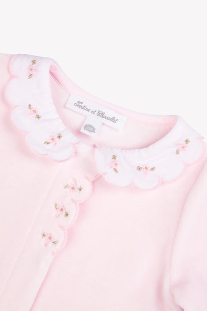 Tartine Embro Collar Velour Footie