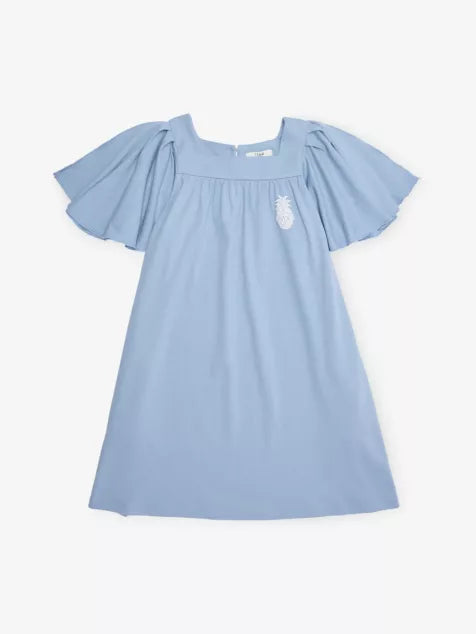 Chloe Logo Badge Flounced Sleeve Dress